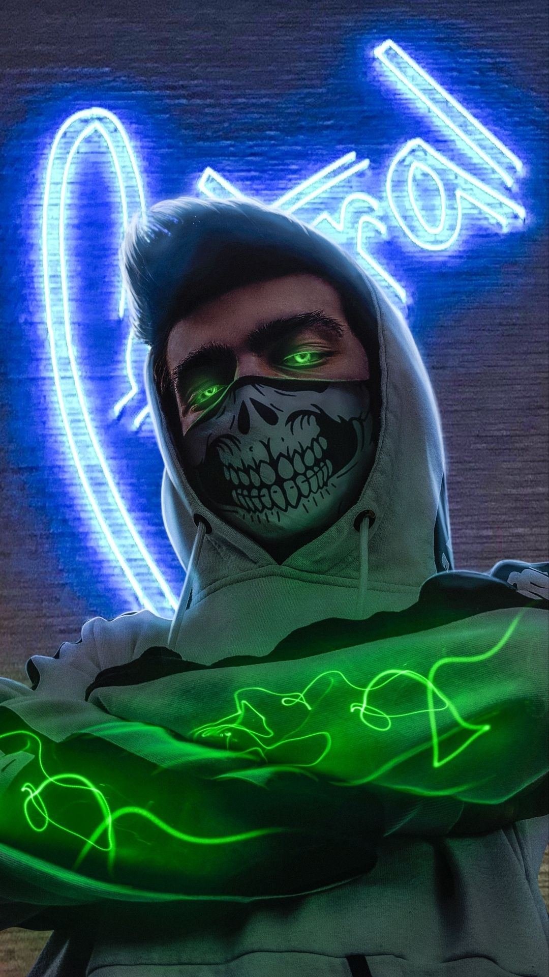 Neon Masked Vigilante - cyberpunk wallpaper for OpersCraft