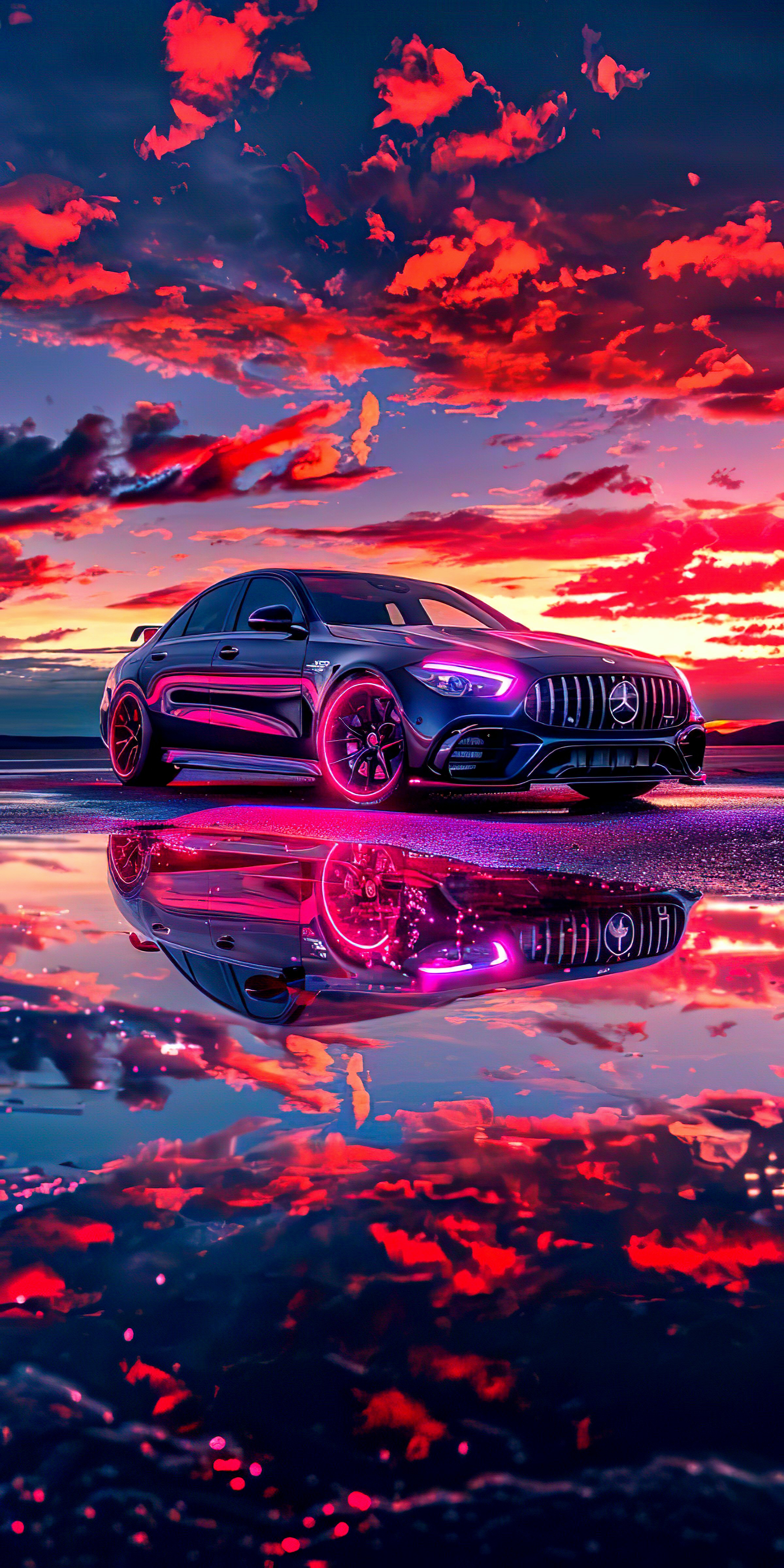 Neon Mercedes Reflection - mercedes-benz wallpaper for OpersCraft