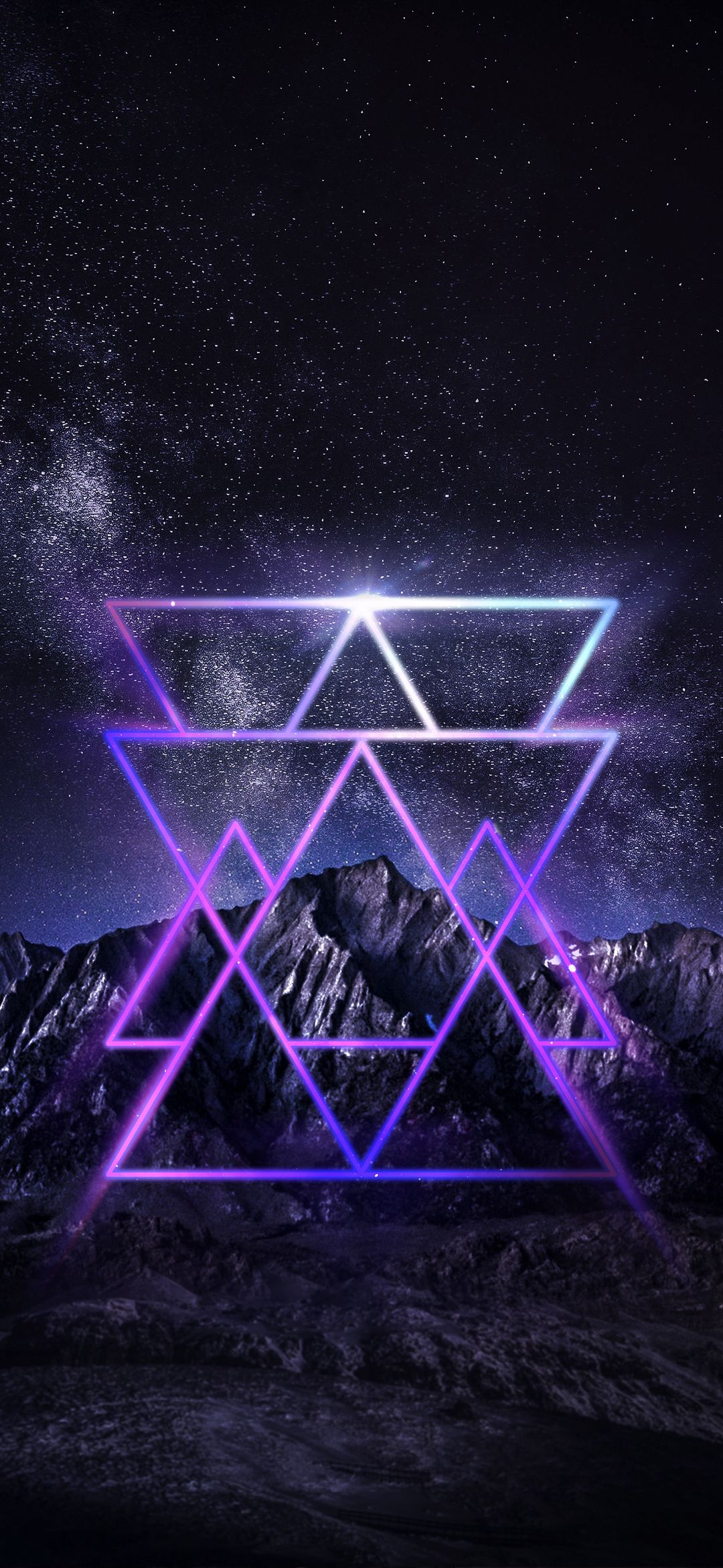 Neon Mountain Geometry - geometric wallpaper for OpersCraft