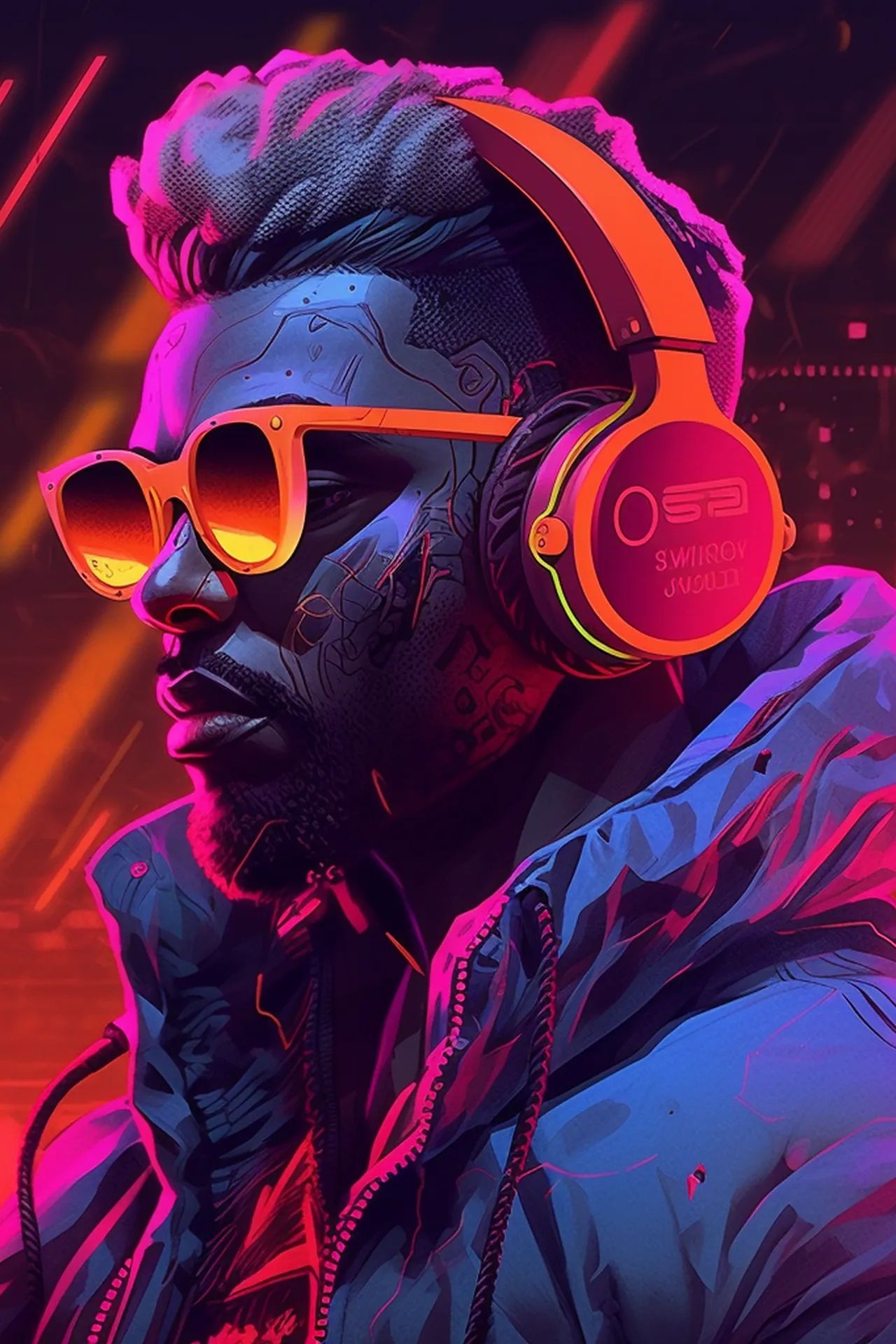 Neon Music Man - neon wallpaper for OpersCraft