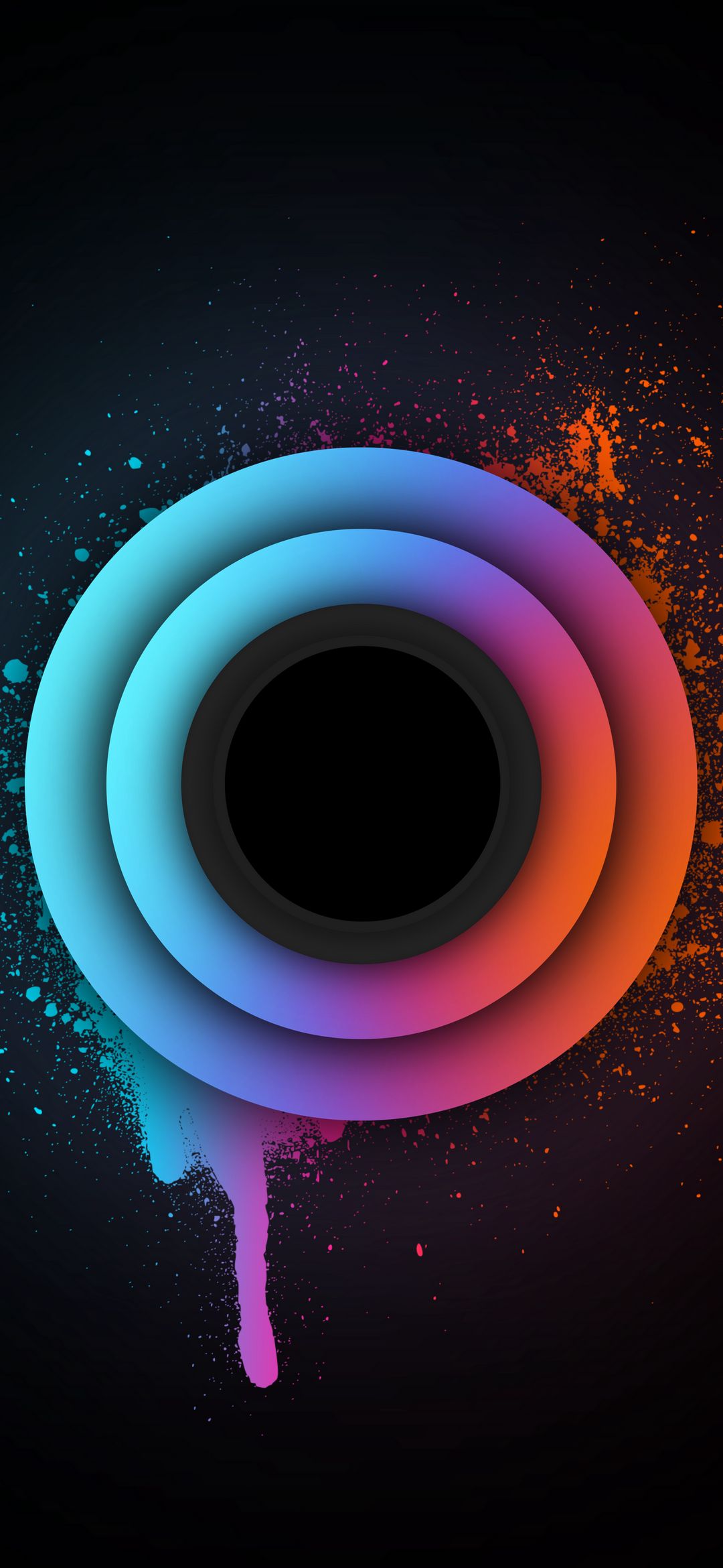 Neon Paint Splatter Circles - abstract wallpaper for OpersCraft