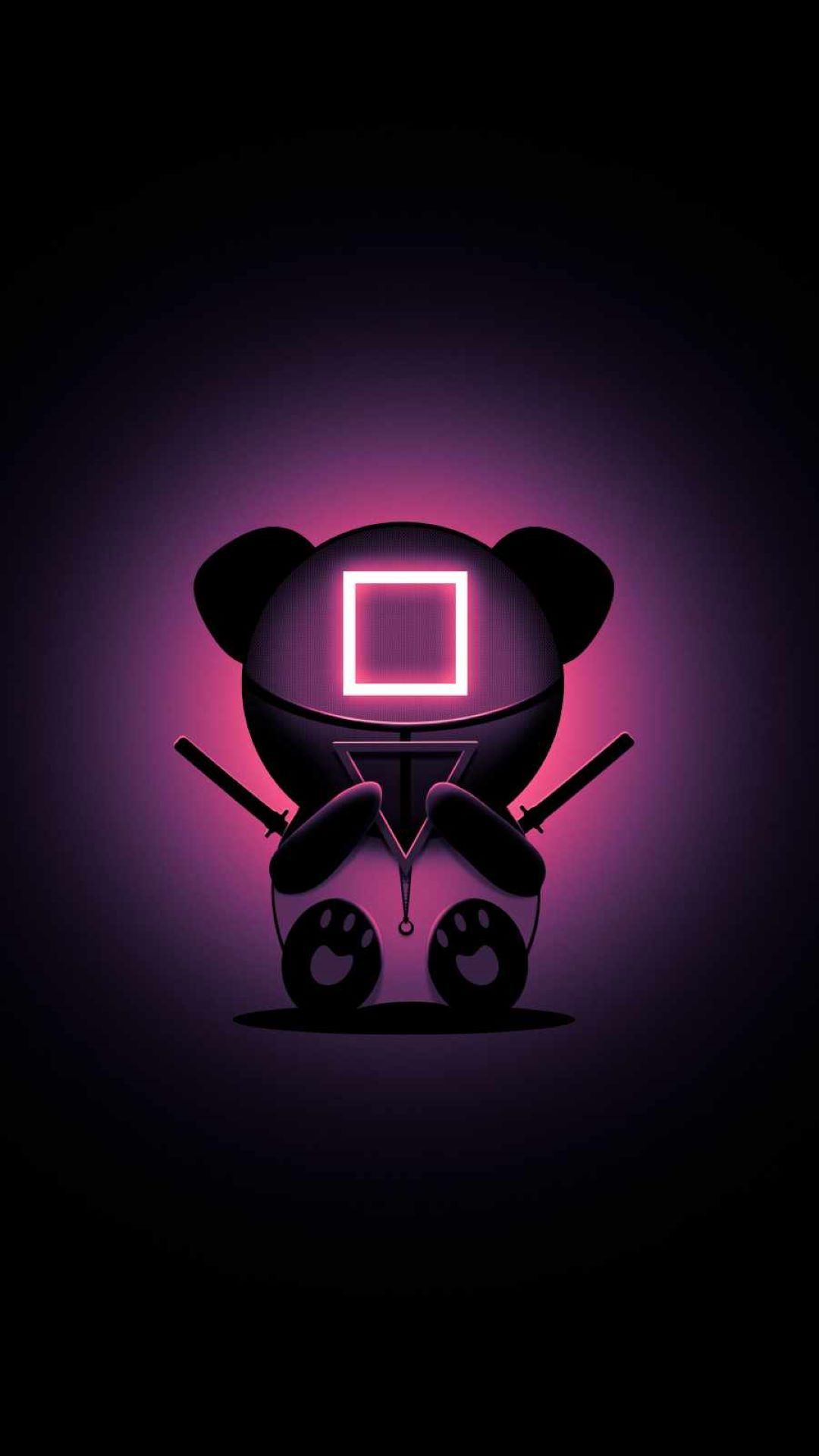 Neon Panda Warrior - cartoon wallpaper for OpersCraft