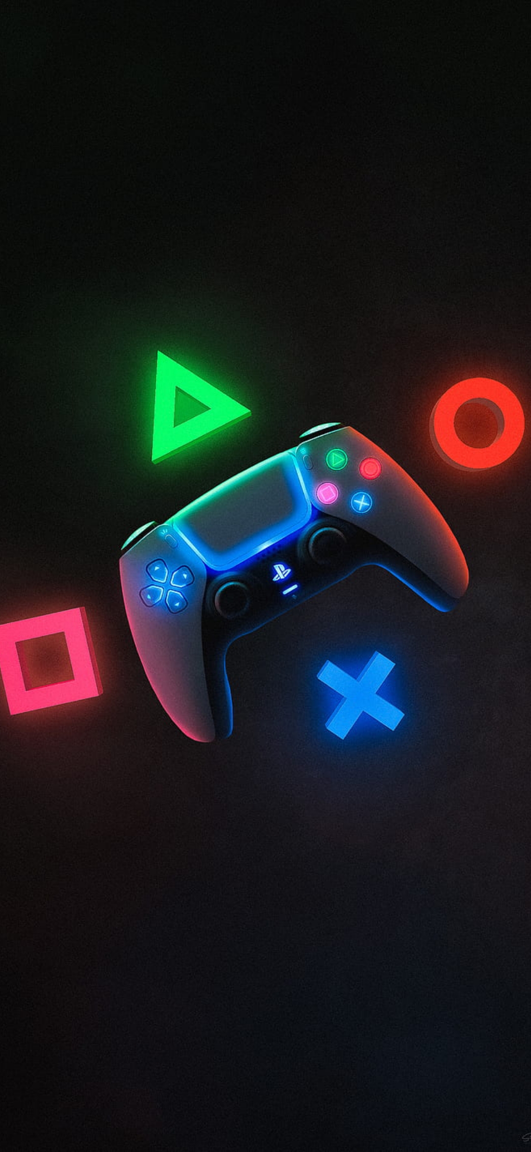 Neon PlayStation Controller - random wallpaper for OpersCraft