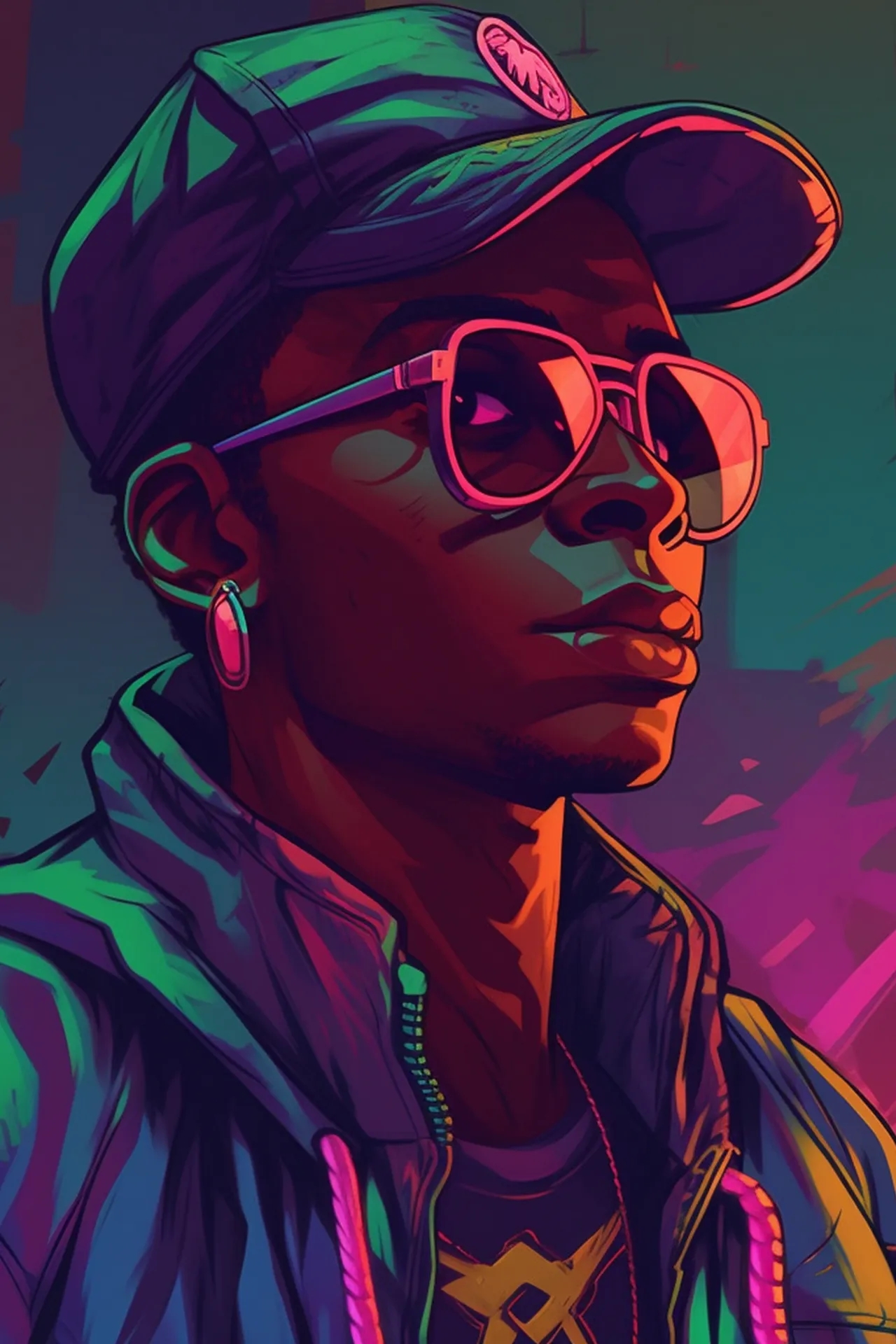 Neon Portrait Illustration - dope wallpaper for OpersCraft