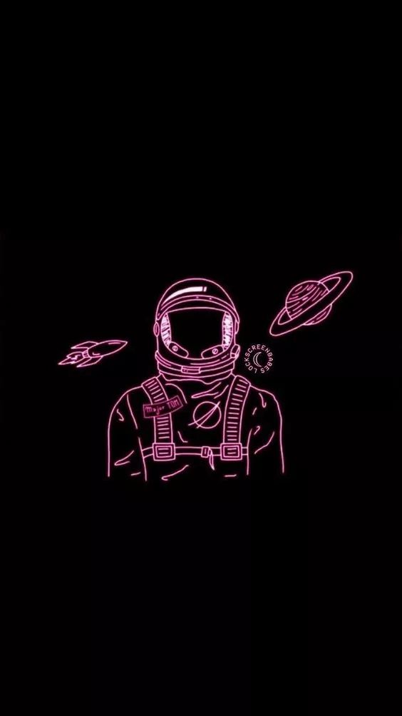 Neon Space Explorer - astronaut wallpaper for OpersCraft