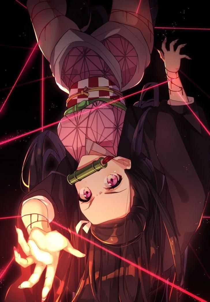 Nezuko's Crimson Gaze - anime wallpaper for OpersCraft