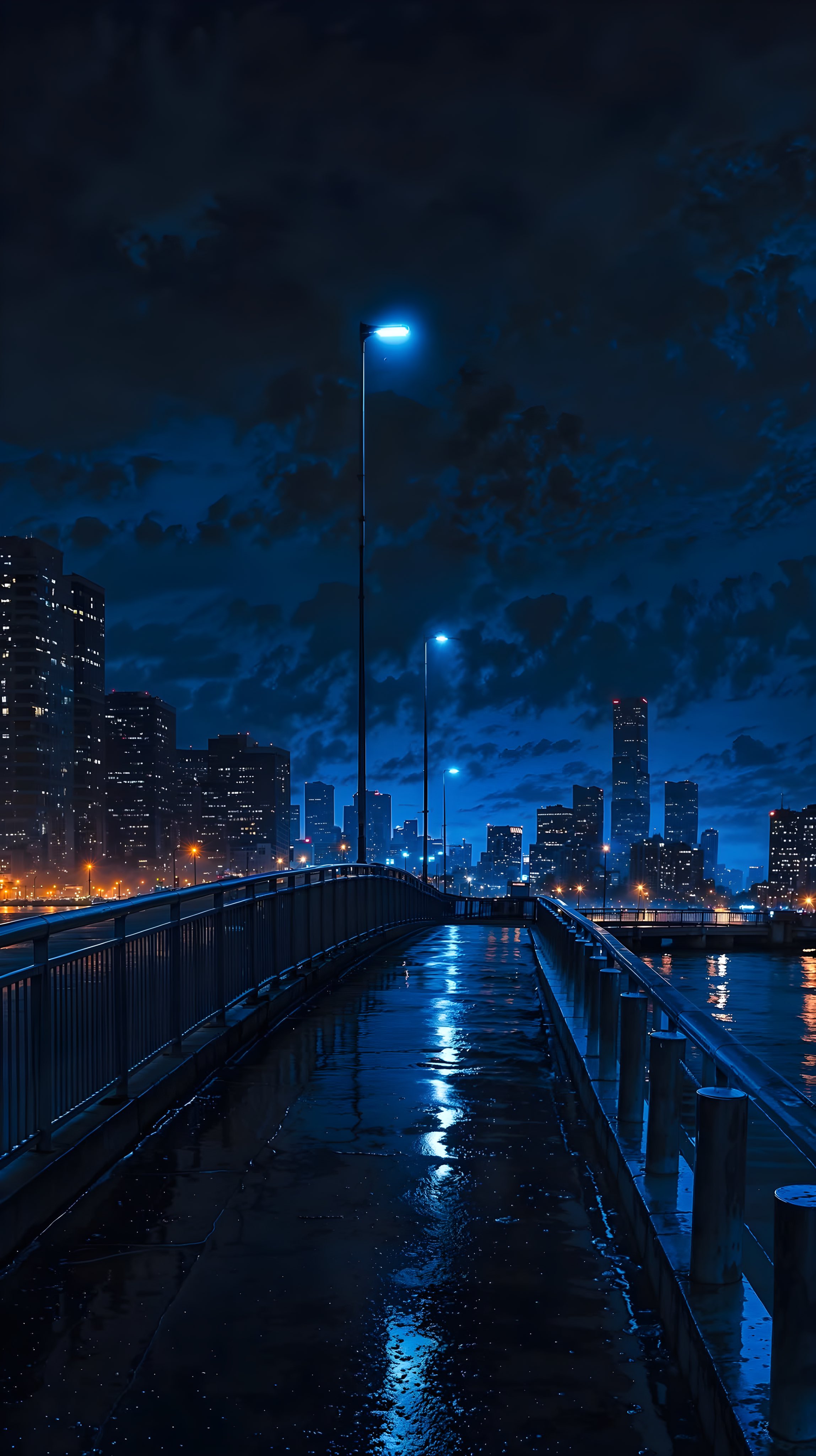 Night City Bridge - city wallpaper for OpersCraft