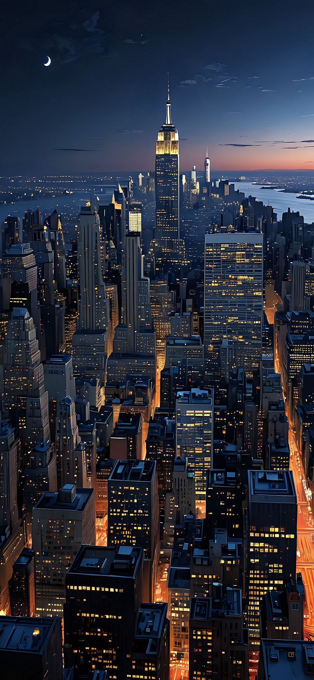 Night Cityscape Panorama - city wallpaper for OpersCraft
