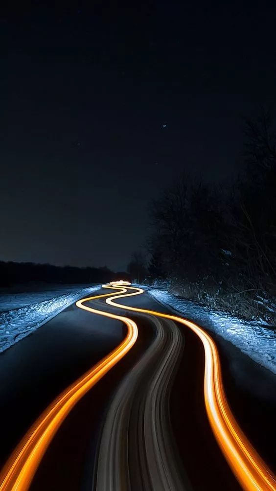 Night Road Light Trails - road wallpaper for OpersCraft
