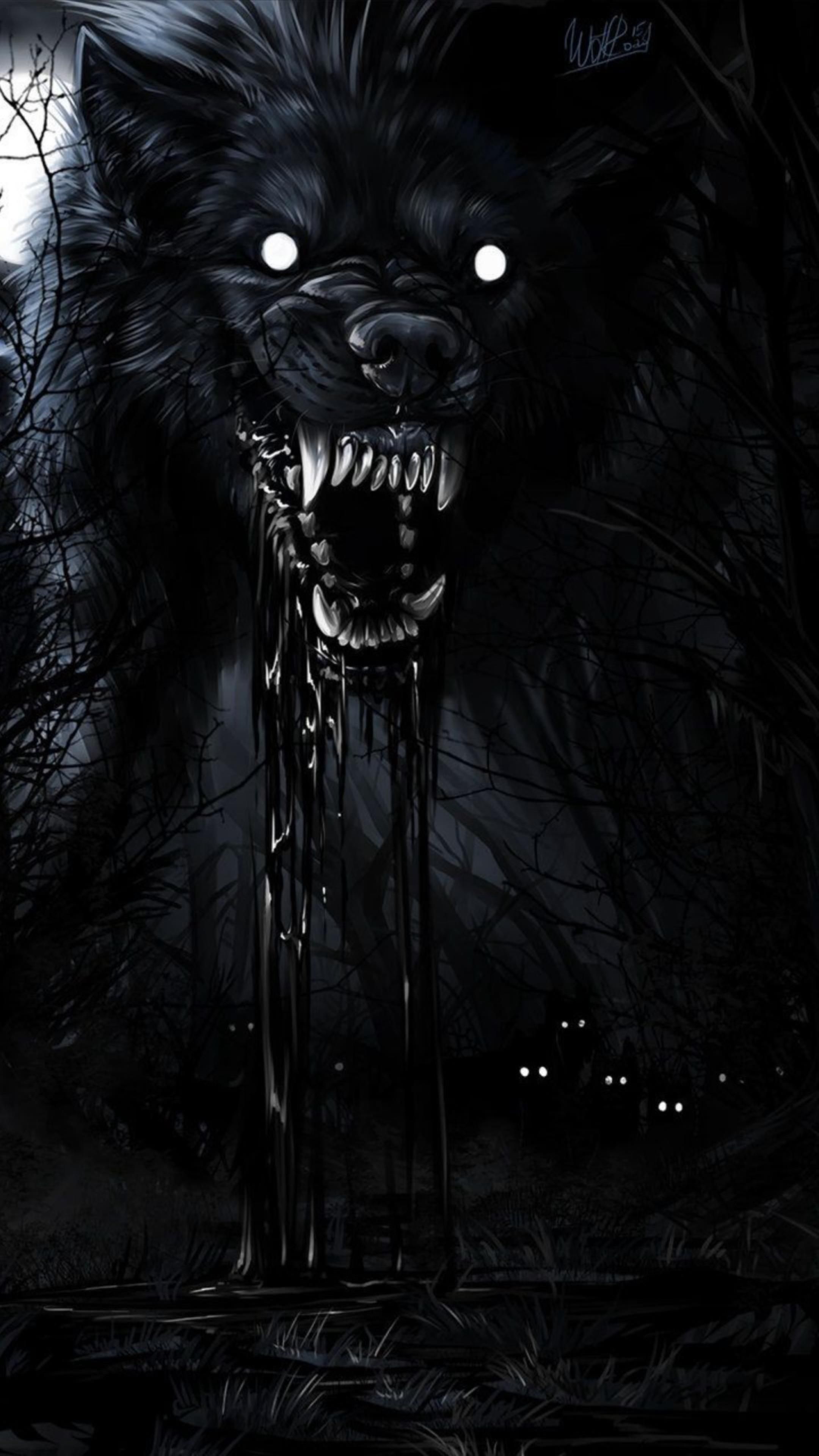 Nightmare Werewolf in Woods - gothic wallpaper for OpersCraft