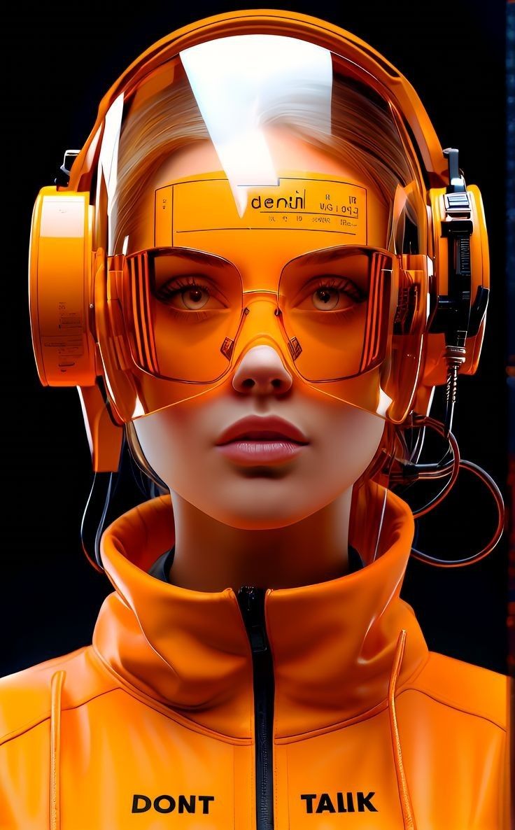 Orange Cyberpunk Portrait - portrait wallpaper for OpersCraft