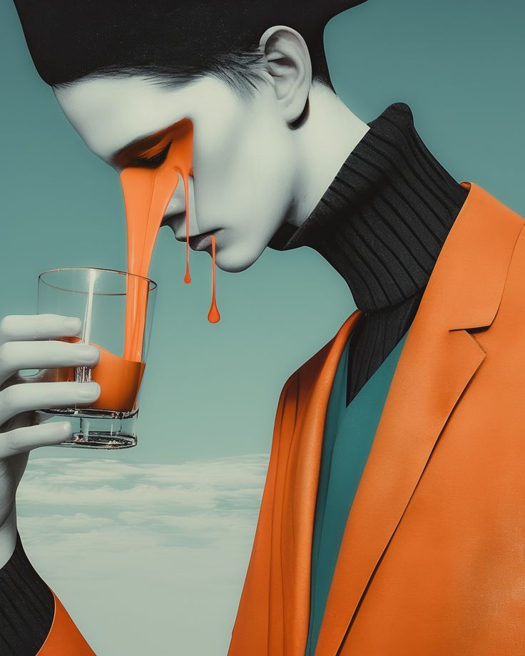 Orange Tears Surreal Portrait - dope wallpaper for OpersCraft