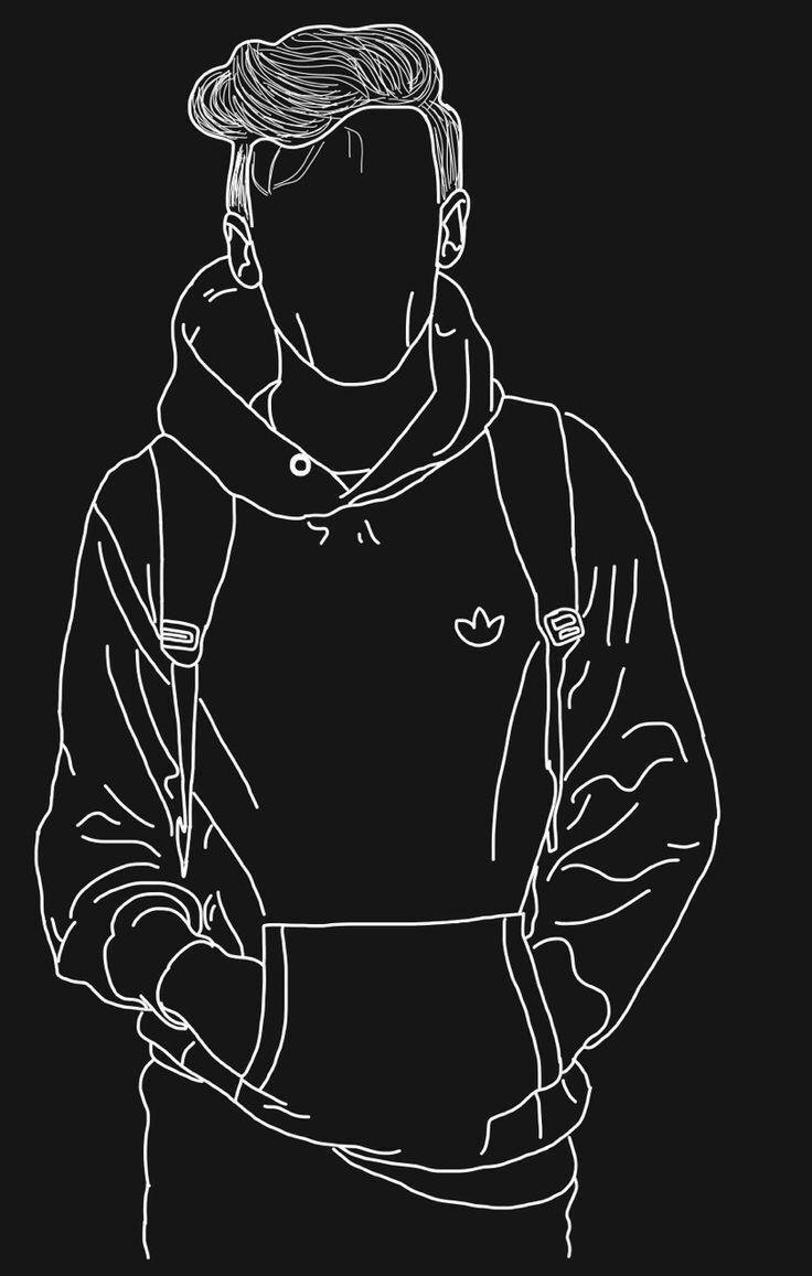 Outline Hoodie Figure - line art wallpaper for OpersCraft