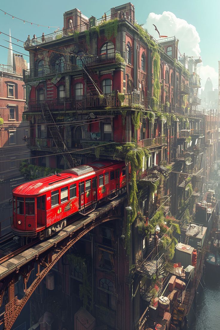 Overgrown City Train - urban wallpaper for OpersCraft