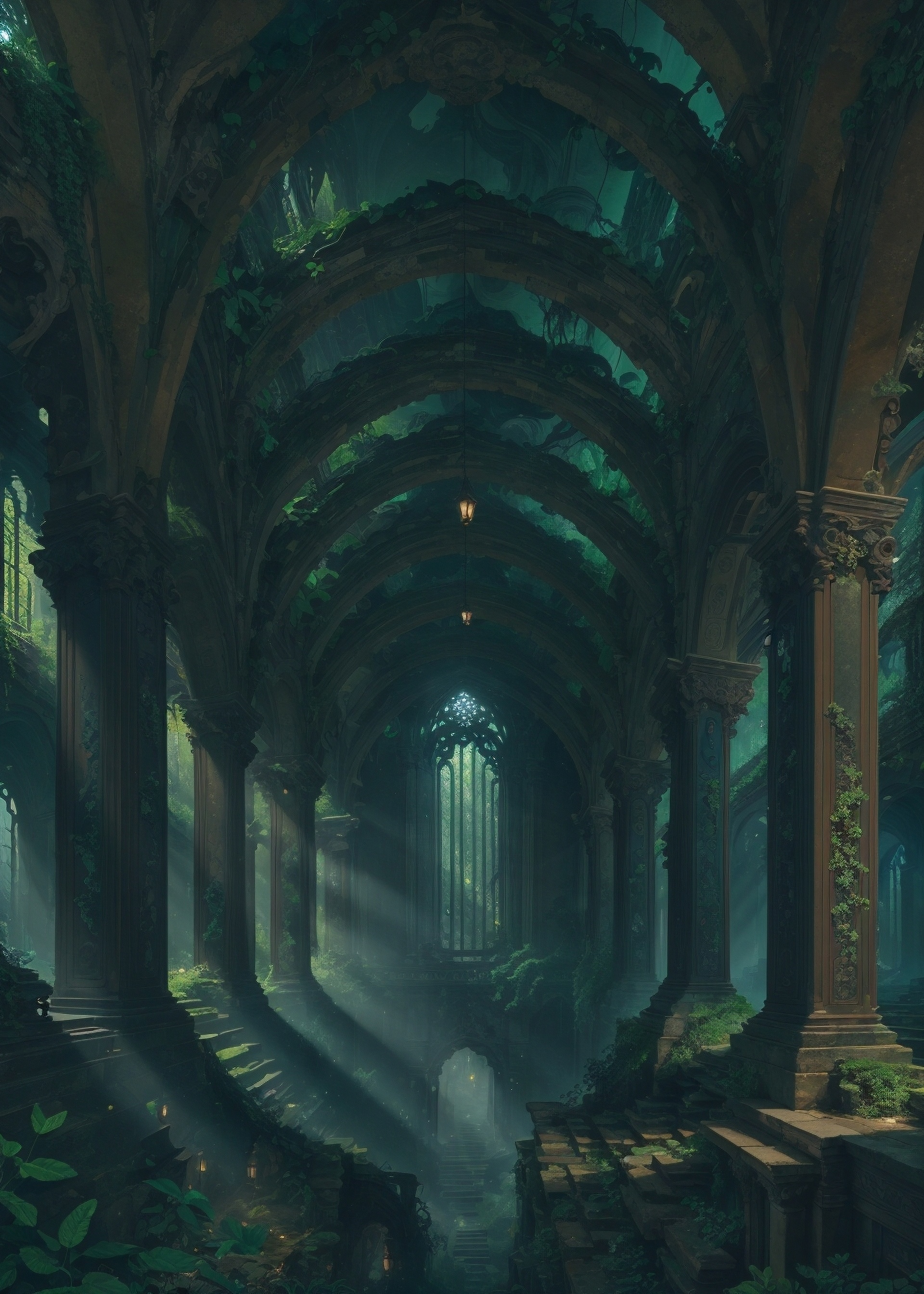 Overgrown Temple Ruins - fantasy wallpaper for OpersCraft