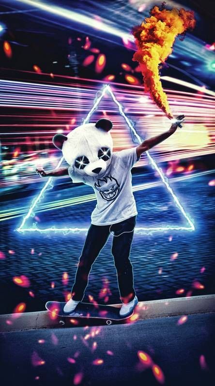 Panda Skater with Fire - random wallpaper for OpersCraft