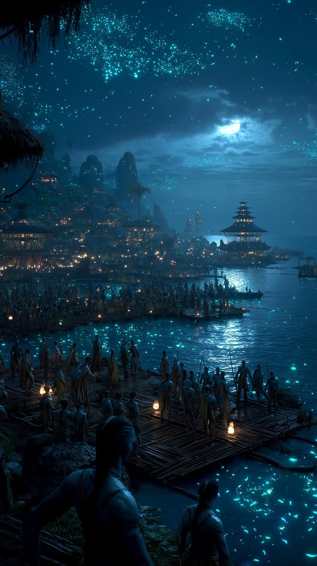 Pandora Night Village - avatar wallpaper for OpersCraft