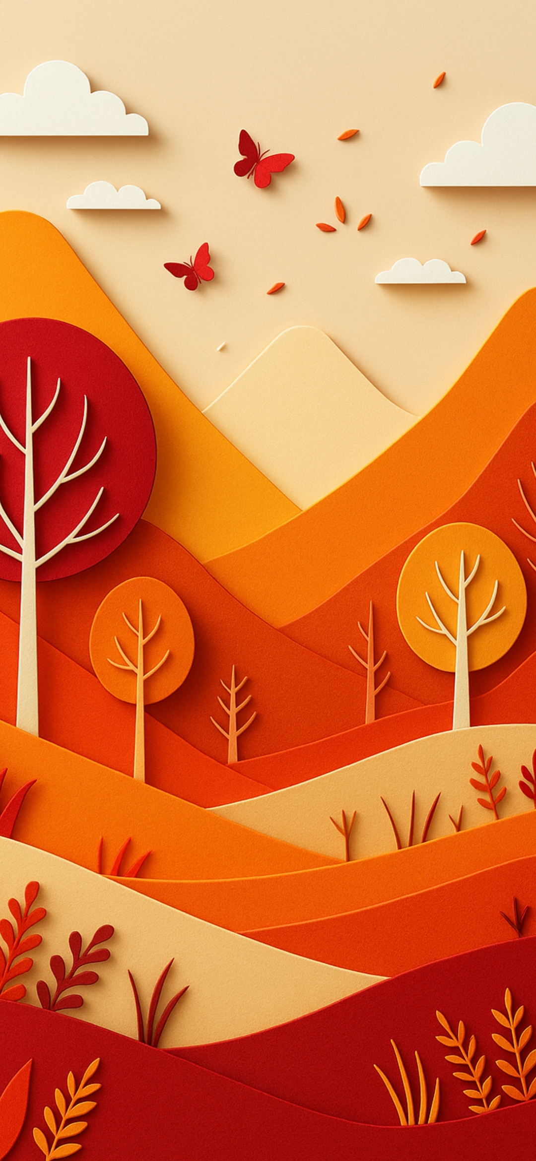 Paper Cut Autumn Landscape - fall wallpaper for OpersCraft