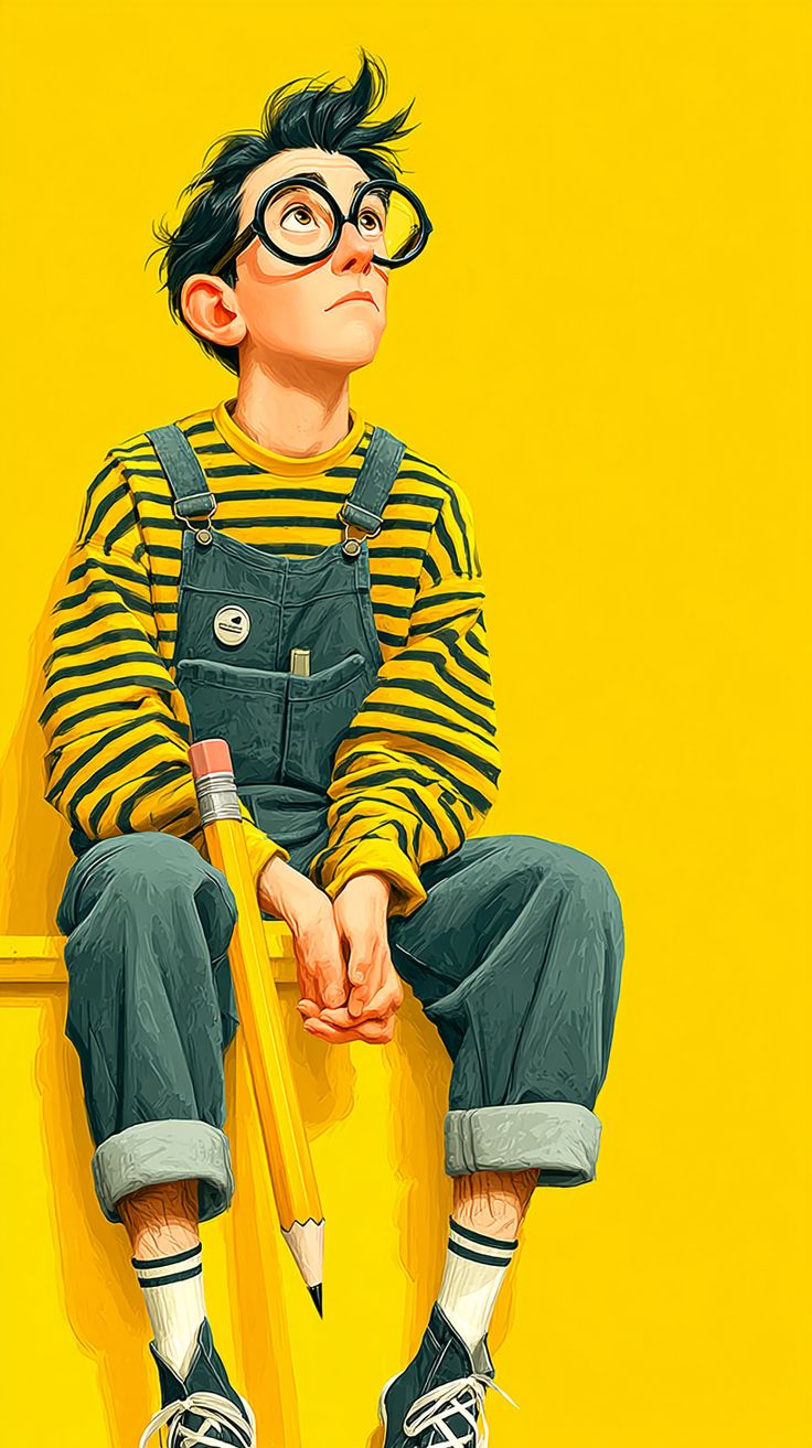 Pensive Boy with Pencil - dope wallpaper for OpersCraft