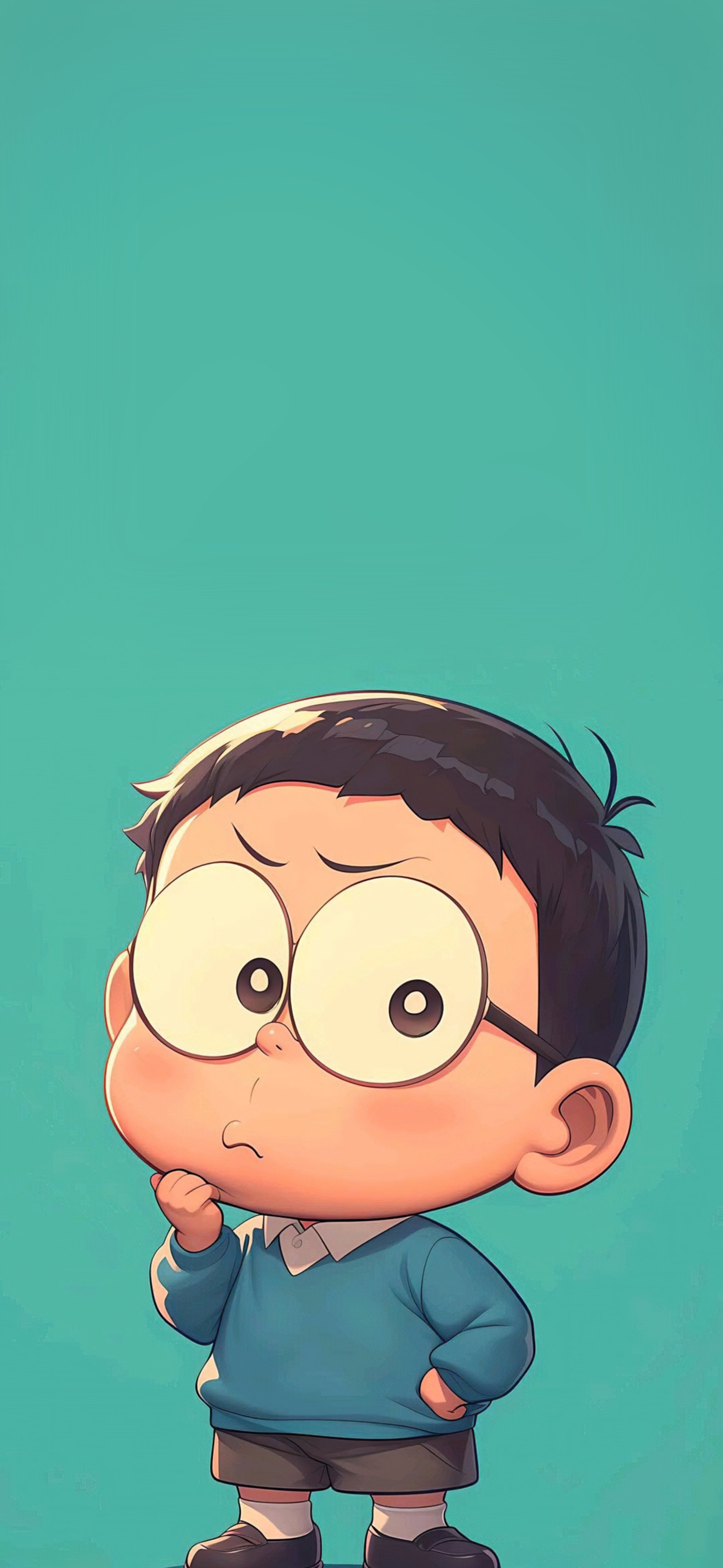 Pensive Cartoon Boy - cartoon wallpaper for OpersCraft