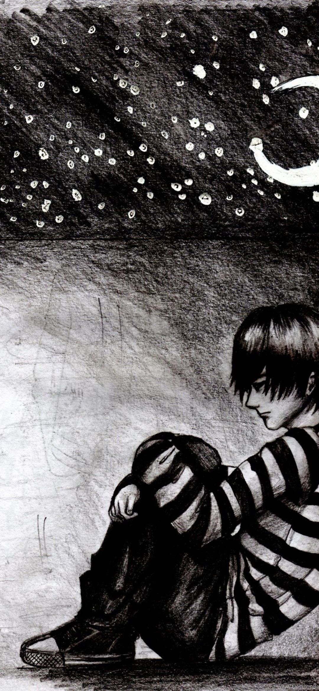 Pensive Night Sketch - sketch wallpaper for OpersCraft