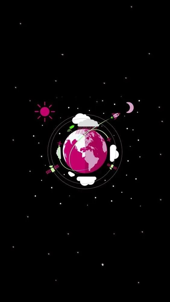 Pink Planet Orbit - space wallpaper for OpersCraft