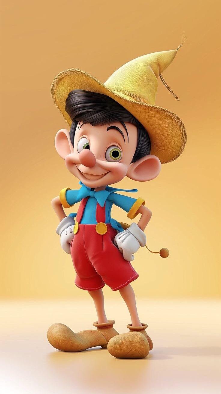Pinocchio's Cheerful Pose - cartoon wallpaper for OpersCraft