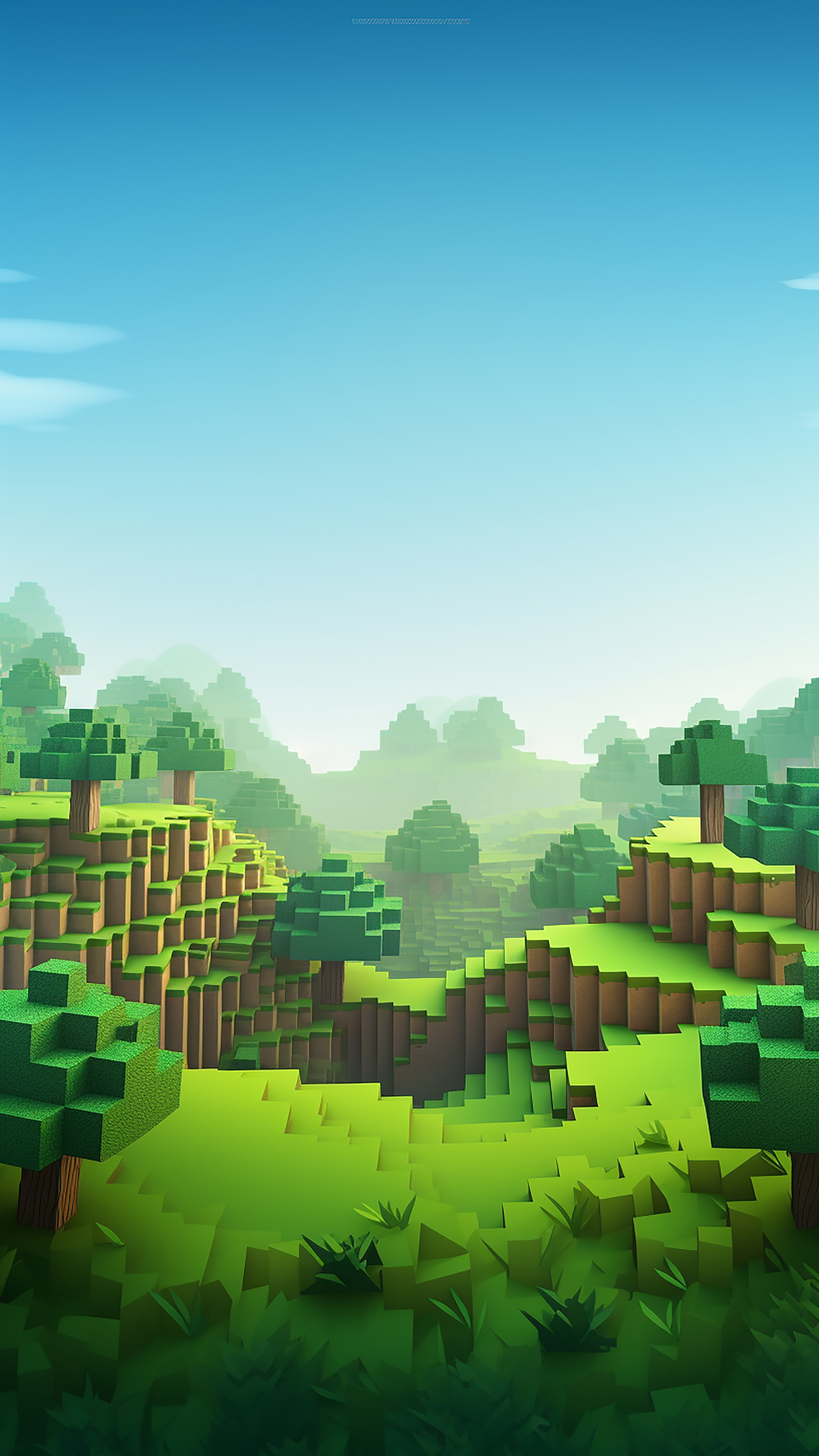 Pixelated Green Landscape - minecraft wallpaper for OpersCraft