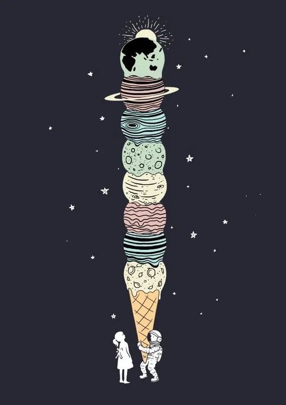 Planetary Ice Cream Cone - space wallpaper for OpersCraft