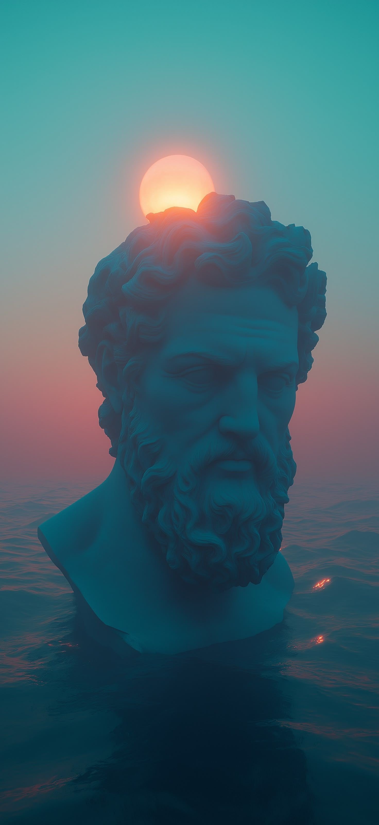 Poseidon's Sunset Serenity - ocean wallpaper for OpersCraft