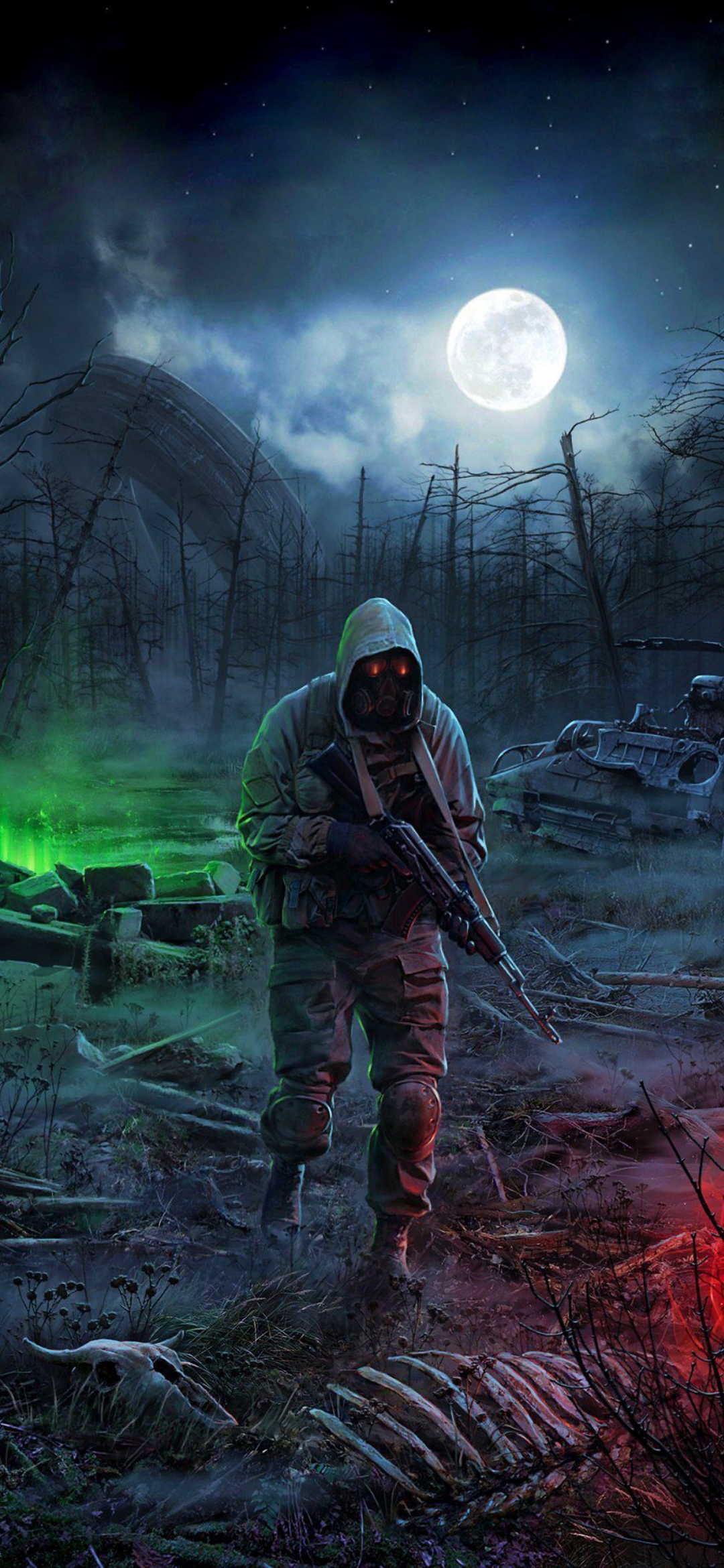 Post-Apocalyptic Soldier Moonlit - sci-fi wallpaper for OpersCraft