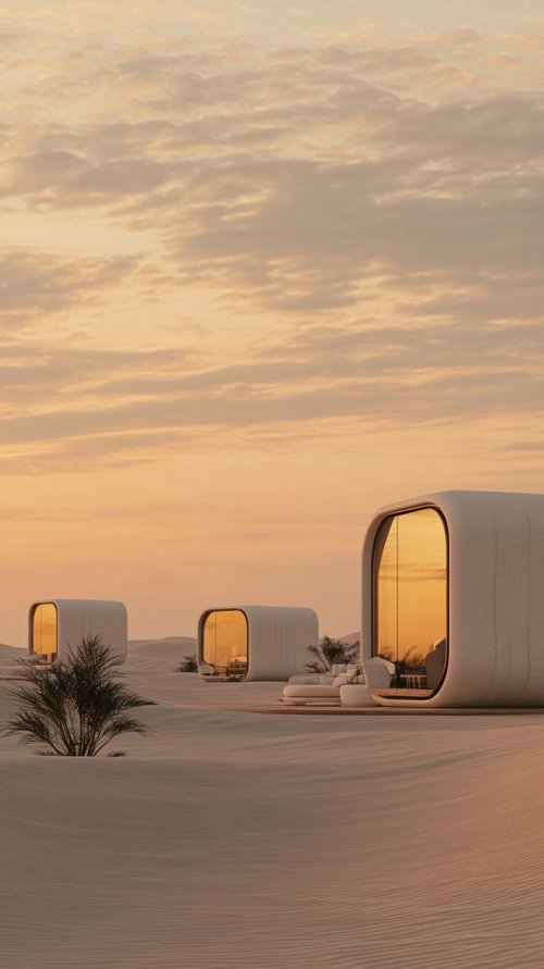 Modern Desert Oasis Pods - desert Wallpaper