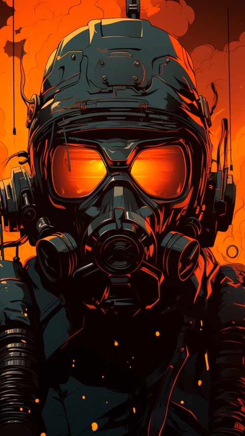 Fiery Cyberpunk Soldier - cyberpunk Wallpaper