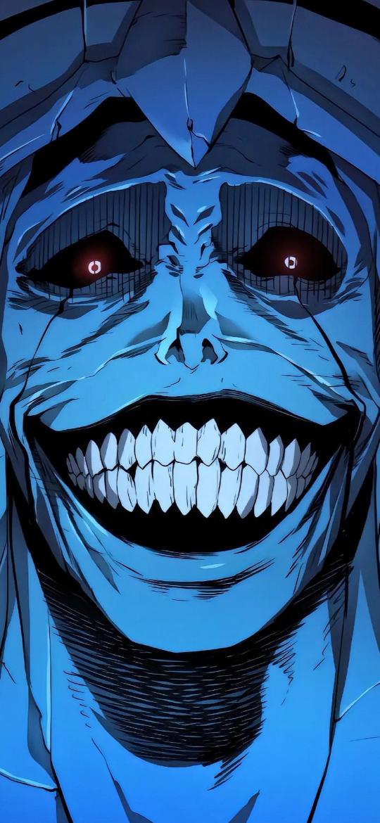 Sinister Blue Grin - anime Wallpaper