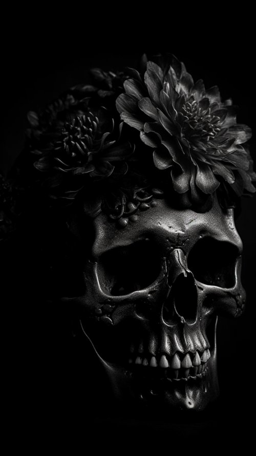 Floral Gothic Skull Wallpaper - skull Wallpaper
