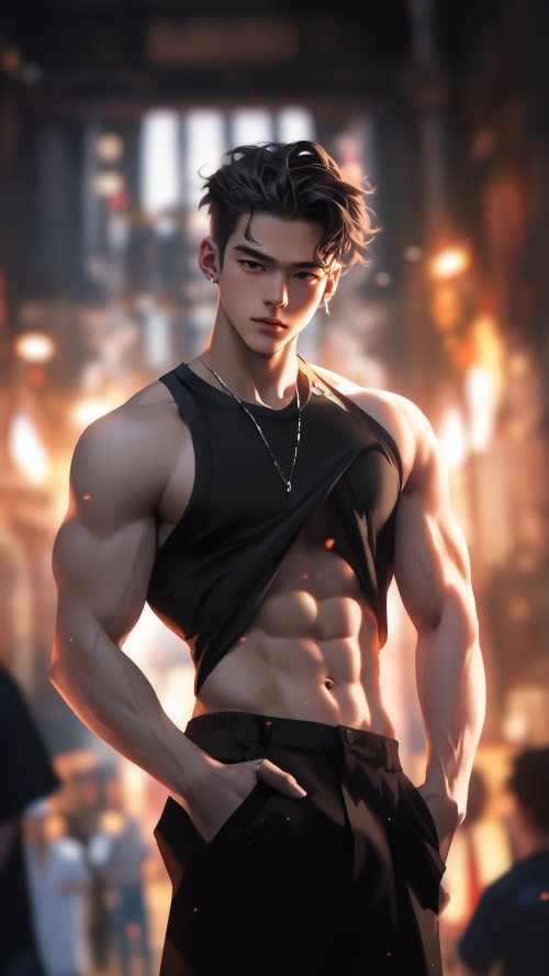 Muscular Anime Boy Portrait - Related OpersCraft wallpaper