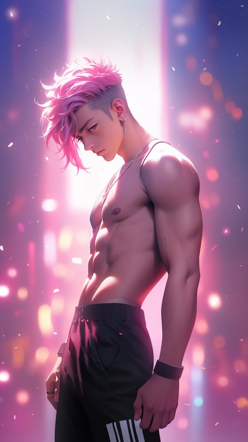 Pink Hair Anime Boy - Related StockWalls wallpaper