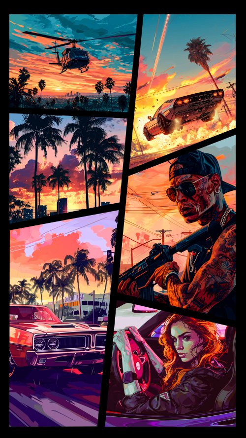 Vibrant Urban Action Collage - gaming Wallpaper