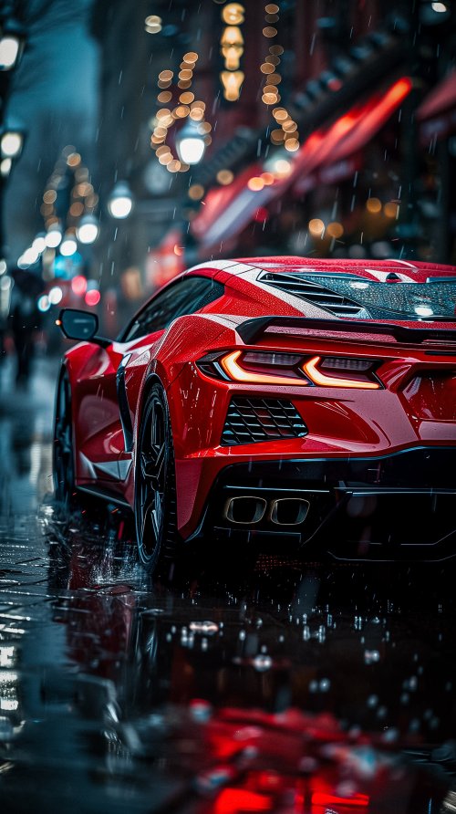 Red Sports Car Rain - cars Wallpaper