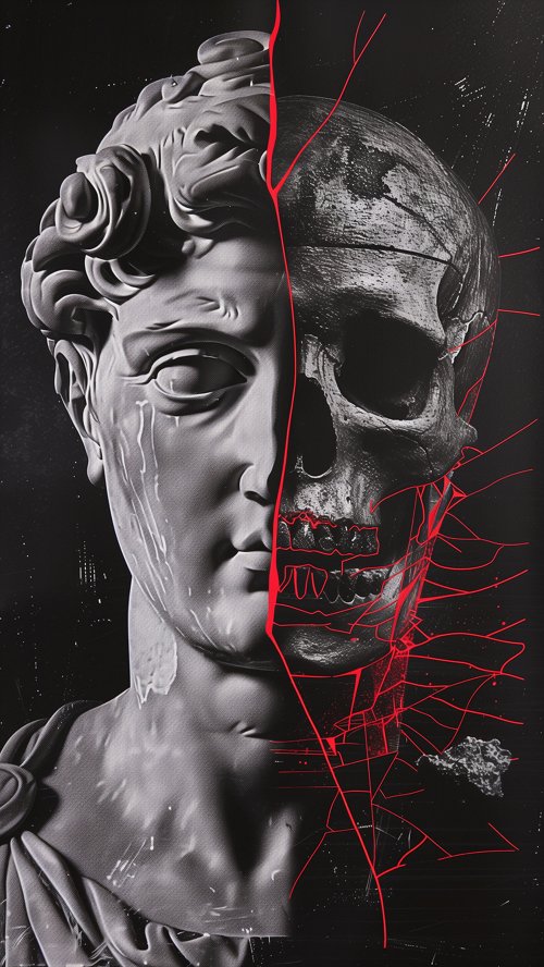 Split Statue Skull Art - Related OpersCraft wallpaper