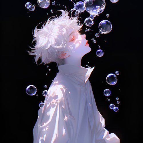 Anime Boy With Bubbles - anime boy Wallpaper