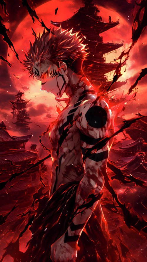 Sukuna Red Moon Aura - Related Desktop & Laptop wallpaper