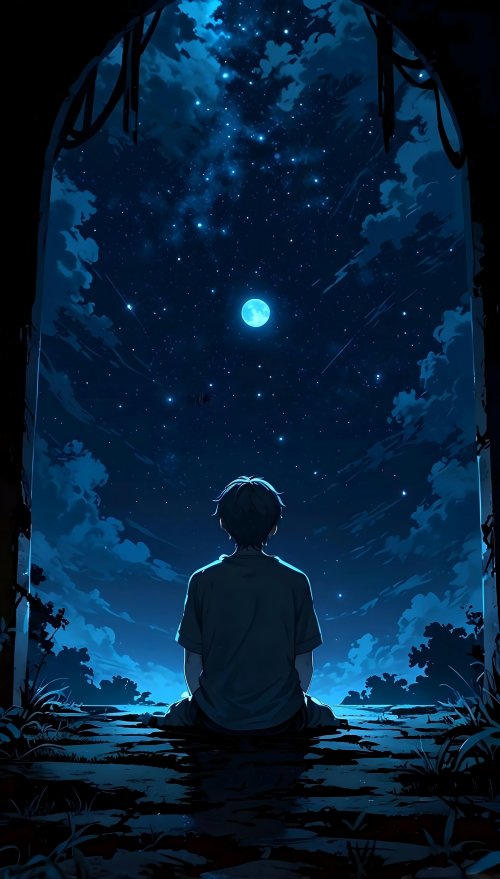 Boy Under Starlit Sky - Related OpersCraft wallpaper