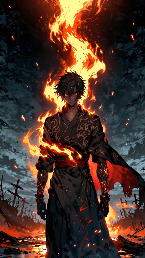 Fiery Anime Warrior Spirit - Related OpersCraft wallpaper