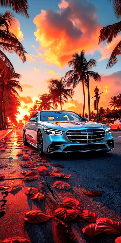 Mercedes Sunset Palm Drive - Related OpersCraft wallpaper
