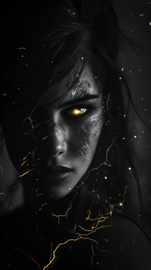 Glowing Golden Eye Portrait - girl Wallpaper
