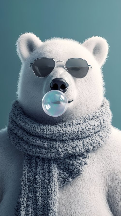 Cool Polar Bear Portrait - animals Wallpaper