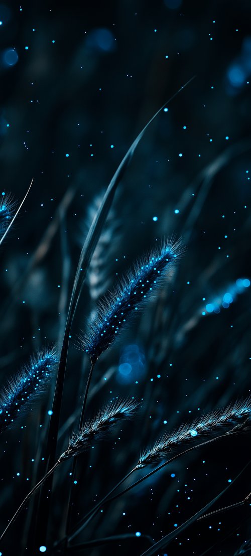 Glowing Blue Wheat Field - nature Wallpaper