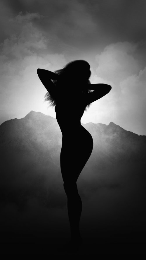 Silhouette Woman Mountain Peak - Related OpersCraft wallpaper