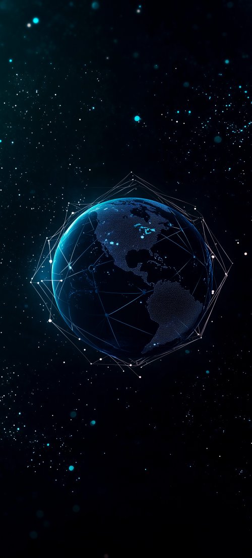 Digital Connected Earth Globe - galaxy Wallpaper